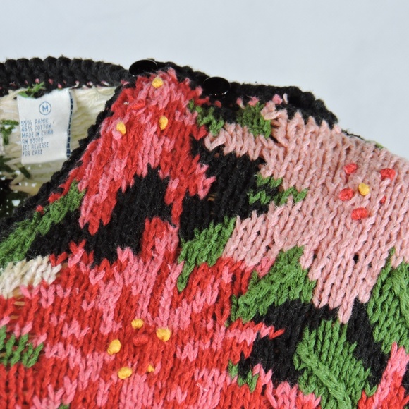 COUNTRYSIDE CLASSICS Poinsettia Hand Knit Sweater - Picture 2 of 8